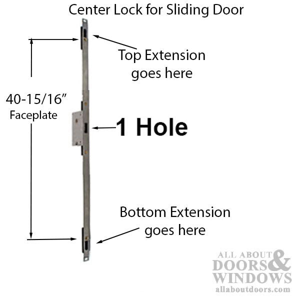 XM-50 Center Lock Assembly for 3-Point Sliding Door