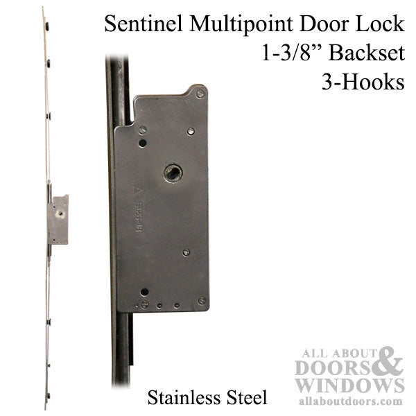 Sentinel 3-Hook 35mm Narrow Stile Multipoint Sliding Door Lock