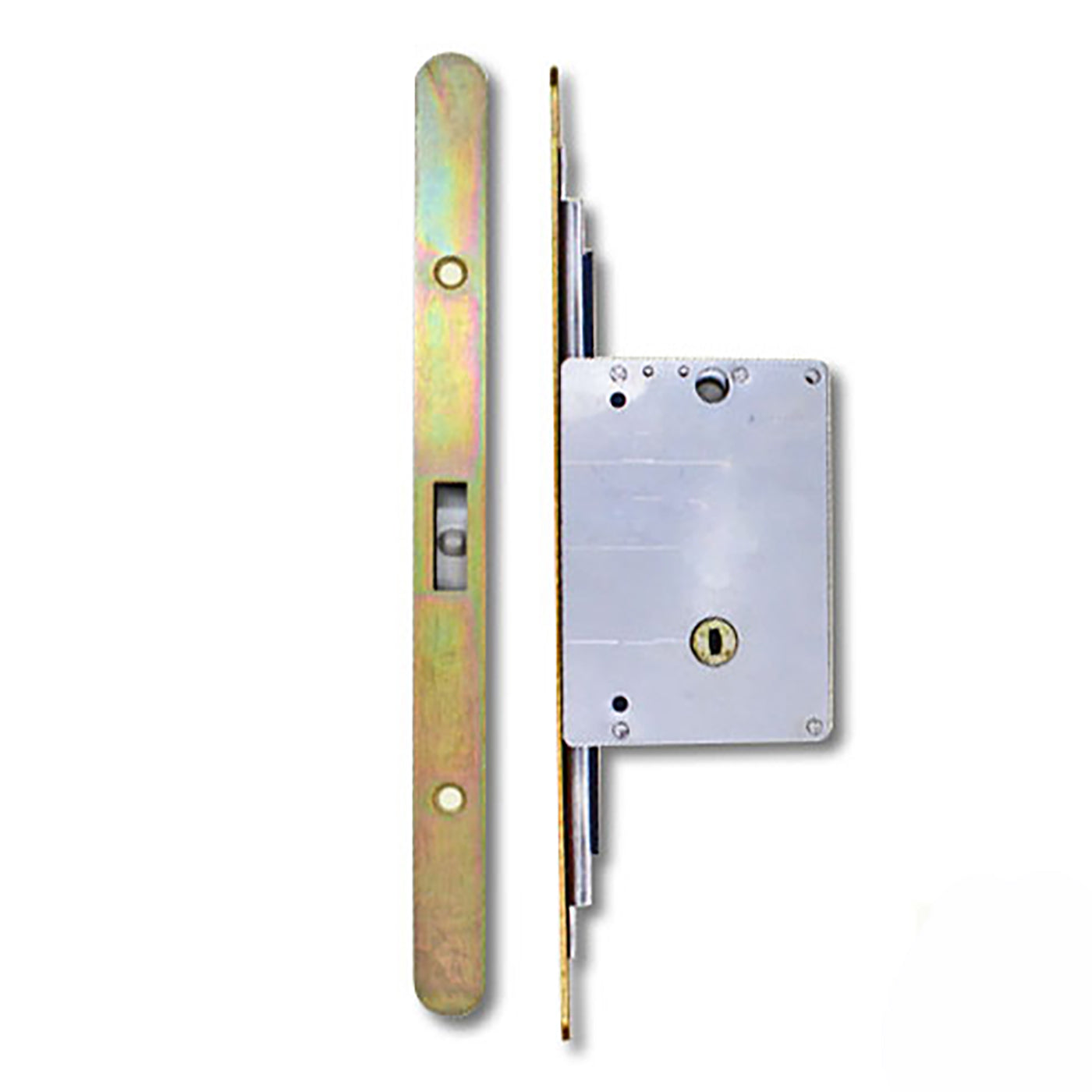 Amesbury Truth Single Point Sliding Door Lock, Yellow DiChromate