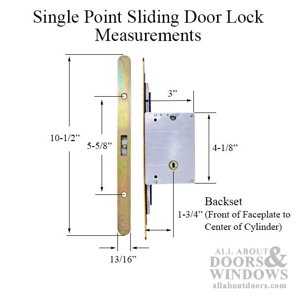 Amesbury Truth Single Point Sliding Door Lock, Yellow DiChromate