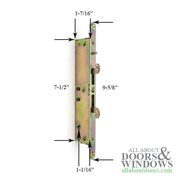 MZO 2-Point Double Hook Sliding Door Lock for Outward Wood or Vinyl Doors