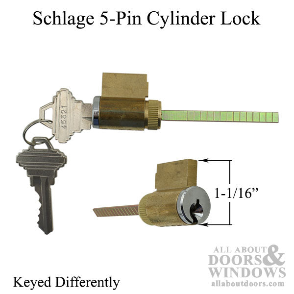 Keyed Different 5-Pin Cylinder Lock for Sliding Patio Door