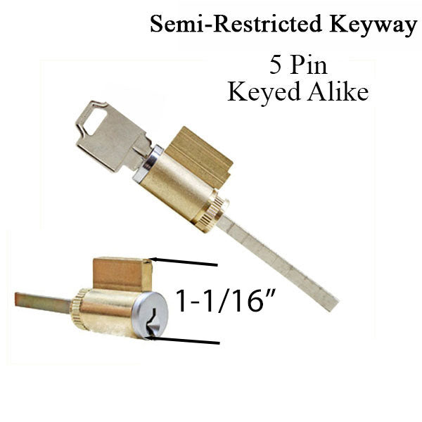 Weiser WR 5-Pin Cylinder Lock, Keyed Alike for Sliding Glass Doors