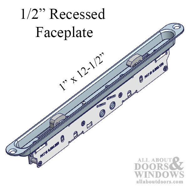 Gemini 2-Point Double Hook Sliding Door Lock with Face Plate