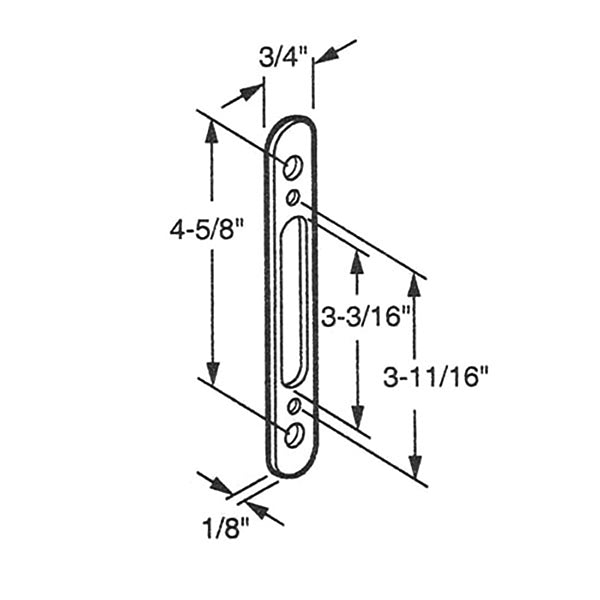 4-5/8" Mortise Lock Face Plate for Sliding Patio Doors