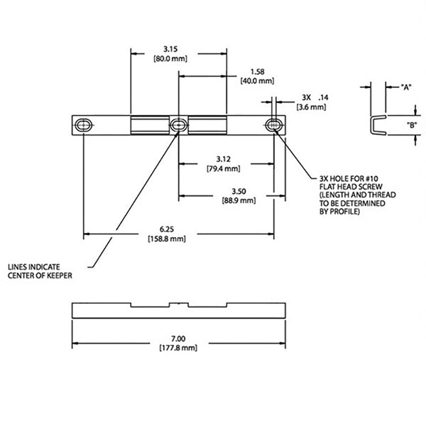 Nexus Raised Strike Plate Keeper 1/2" x 7" M5B – YDI