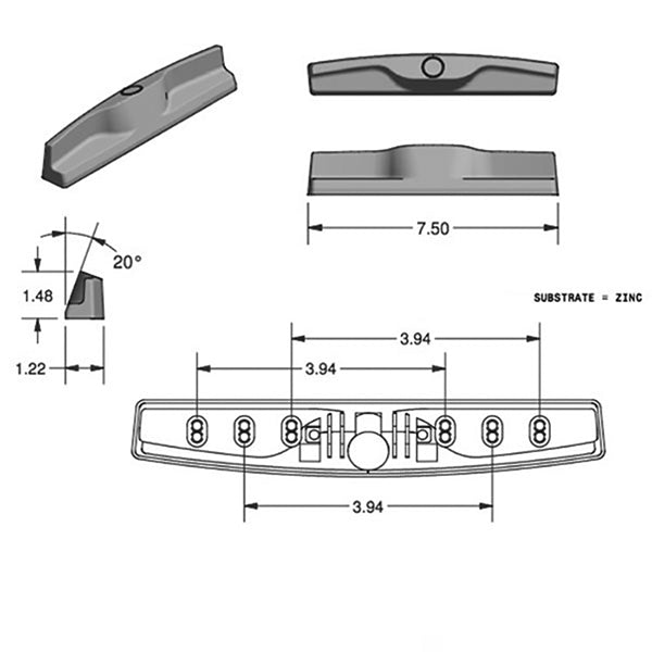 Outside Pull, 3.94 / 3-15/16'' Screw Hole Pattern - Choose Color