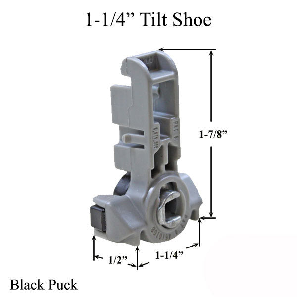 Tilt Shoe 1-1/4 - Black Inverted Channel Balance Hardware