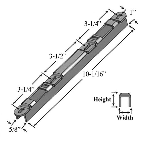 Narrow 5/8" Sliding Door Keeper, 1" Raised Dual Point