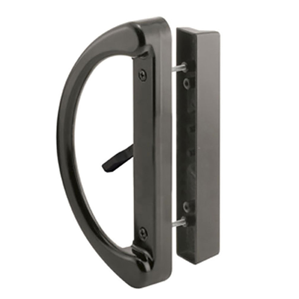 Heavy Duty Black Sliding Patio Door Handle Set, 3-15/16"