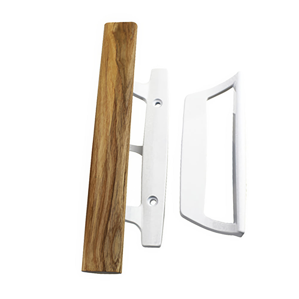 White Mortise Handle Set for Sliding Patio Doors, 3-15/16"