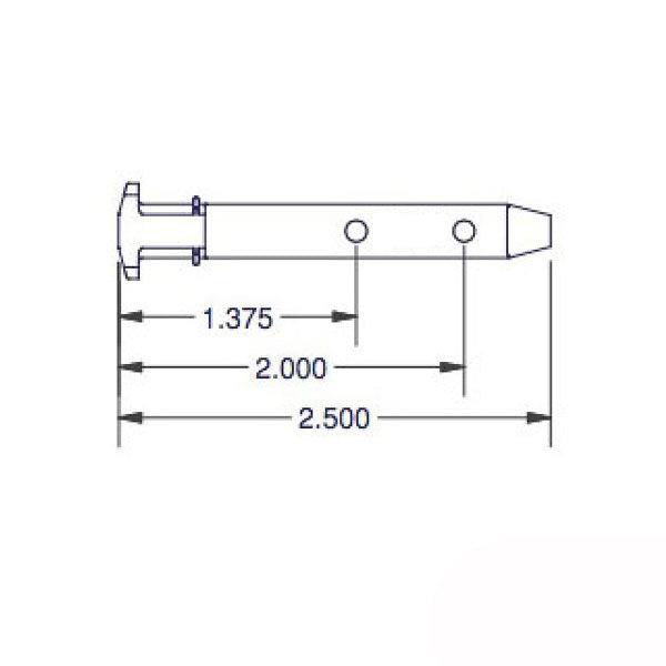 Pivot Bar 2-1/2 In. 2 Hole T-Head - Zinc Die Cast Hardware