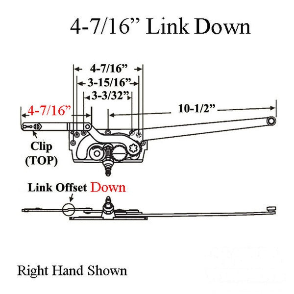Right Hand Offset Down Link #20810 Casement Operator