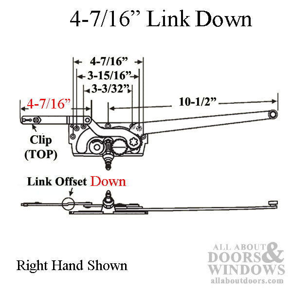 Right Hand Offset Down Link #20810 Casement Operator