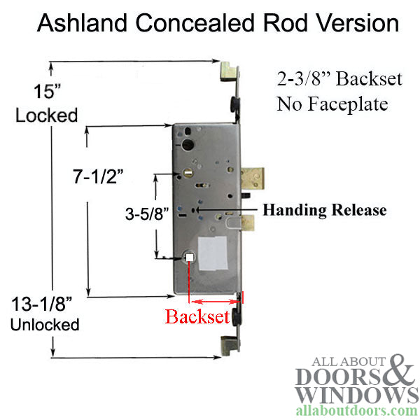 Active Concealed Multi-Point Lock Gearbox 60/92 No Faceplate