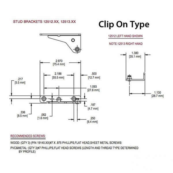 Right Hand Truth® Stud Bracket Clip-On 12513 (40447)