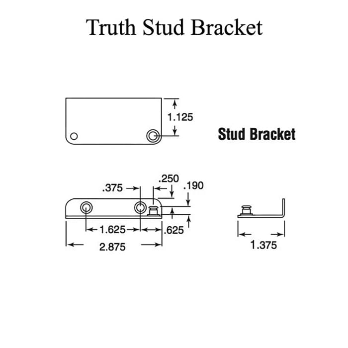 Truth 20629 Left Hand Stud Bracket, E-Gard Finish