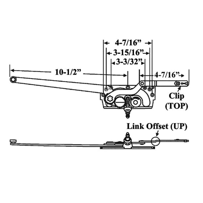 Right Hand Casement Operator, Entrygard Dual Arm Long Link 20810