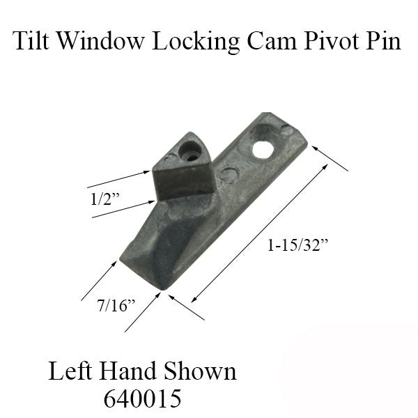 Tilt Window Cam Pivot Pin Zinc Left Hand - Mill Finish Hardware