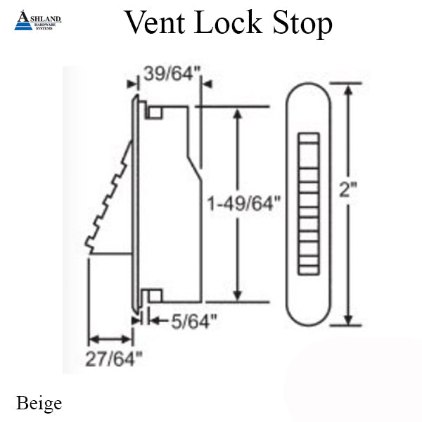 Ashland® 2’’ Vent Lock/ Stop - Beige