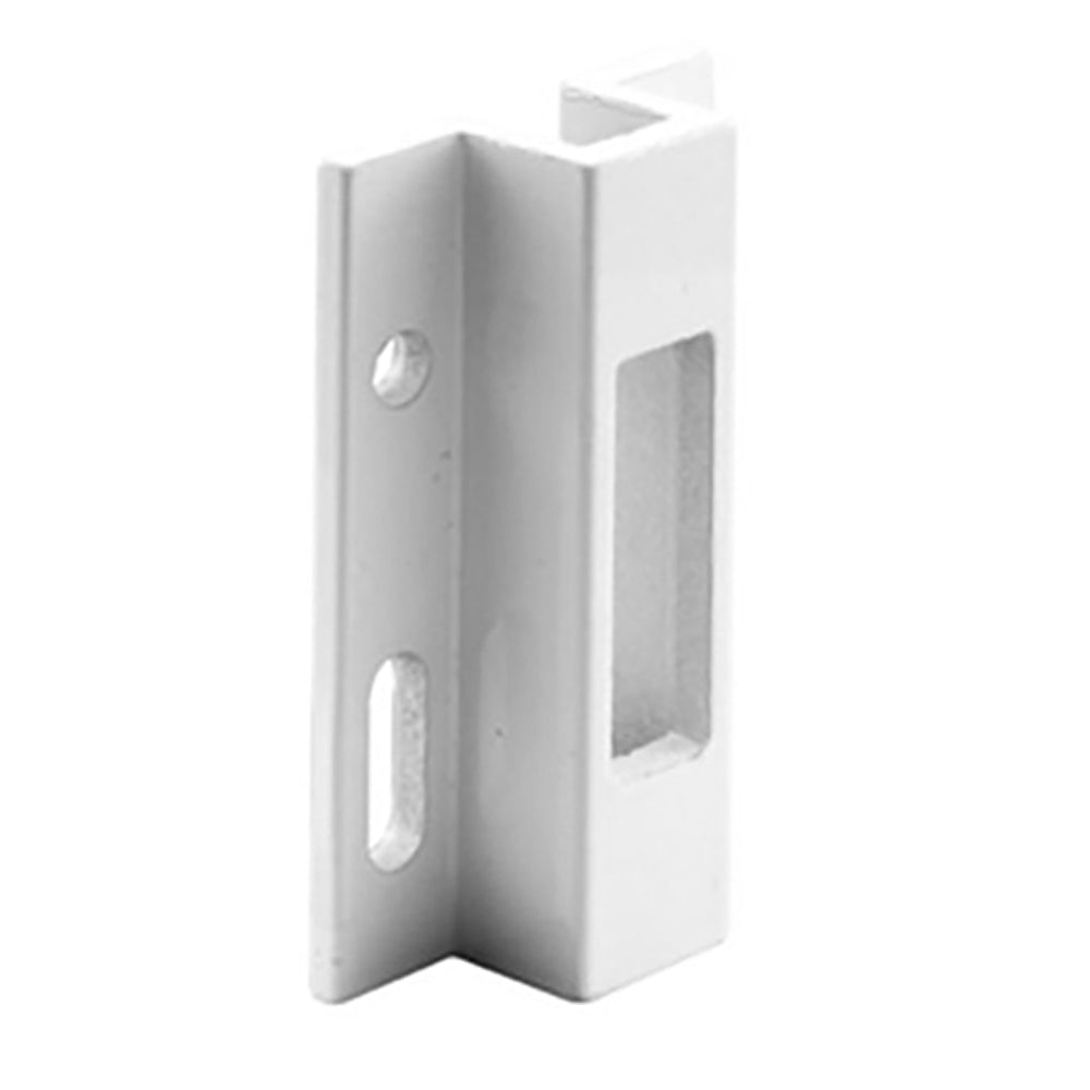 11/16" White Strike Keeper for Sliding Patio Door, Aluminum