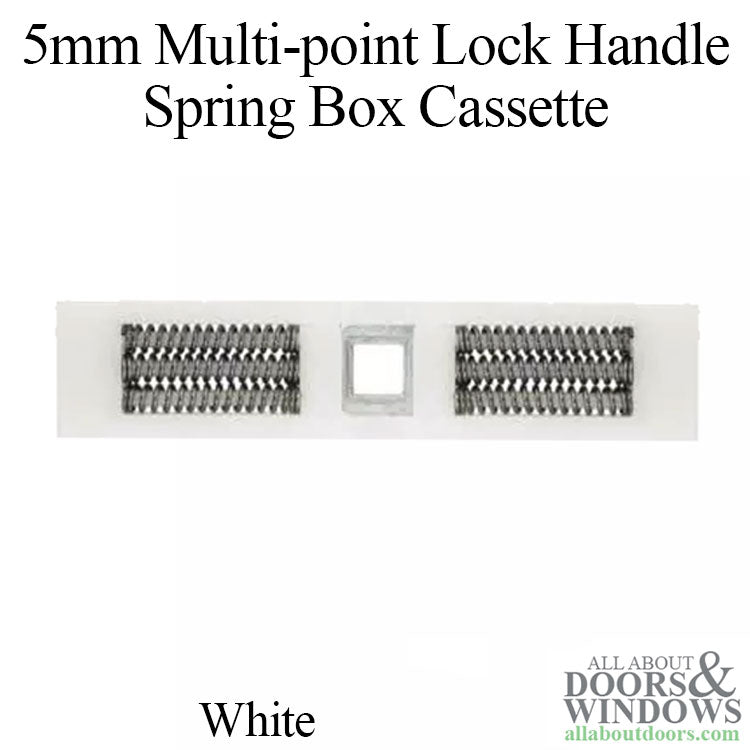5mm Spring Box Cassette for Multipoint Lock Handle, White