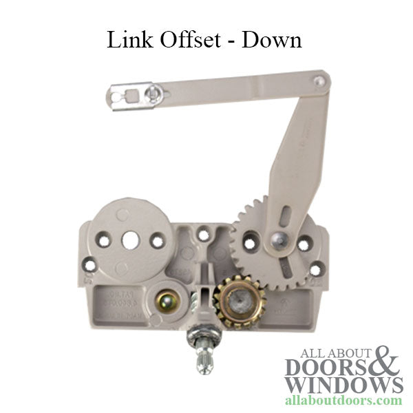 Right Hand Split Arm Casement Operator for Wood Windows, Offset Link Down