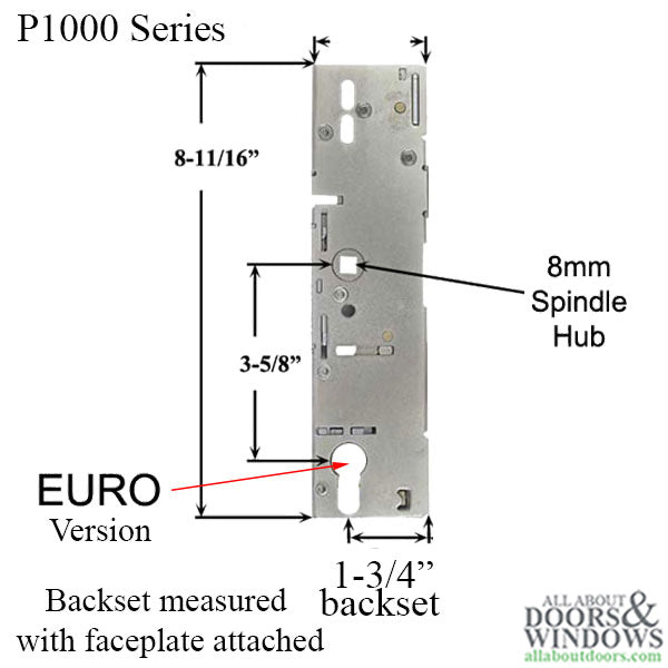 P1000 Passive Gearbox 45/92 Euro Cylinder Lock Case Only
