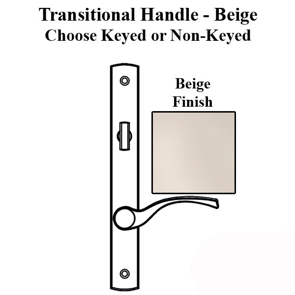 Truth Sentry Lock Handle Set Transitional Painted Over Zinc- Beige Hardware