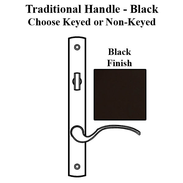 Truth Sentry Lock Handle Set Traditional Painted Over Zinc Black Hardware