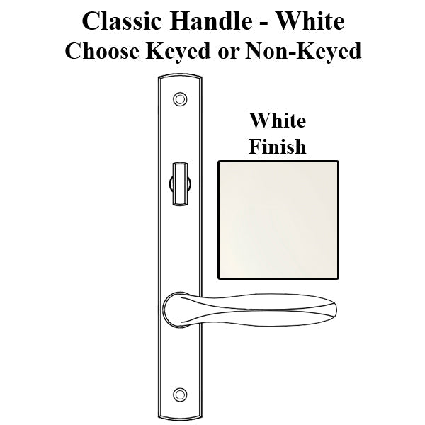 Truth Sentry Lock Handle Set Classic Painted Over Zinc White Active Hardware