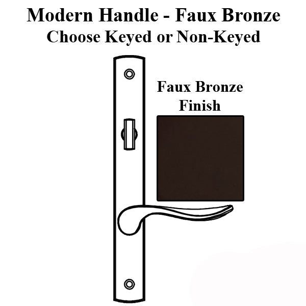 Truth Sentry Lock Handle Set Modern Painted Over Zinc Faux Bronze Hardware