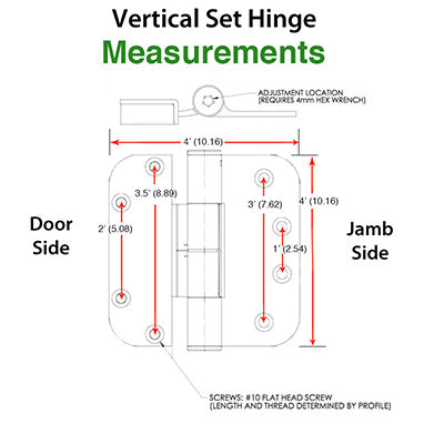 Truth Sentry Hinged Door Adjustable Set Hinge Rho / Lhi 4 X Inches Choose Color Hardware
