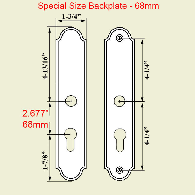 Germania Lever Lara 68Mm Backplate Patio/inactive Right H Hardware