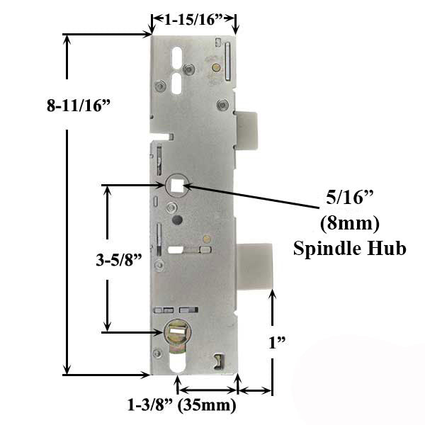 P1000 Active Gearbox 35/92 Mortise Lock Body American Vers Hardware