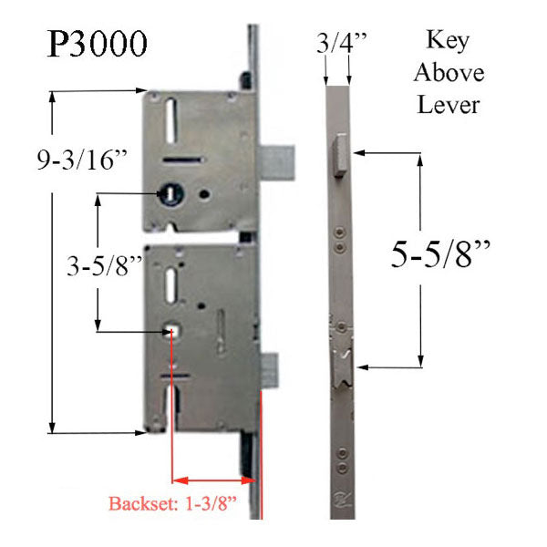 P3000 Replacement Deadbolt Gearbox / Lock Case 60/92 Hardware