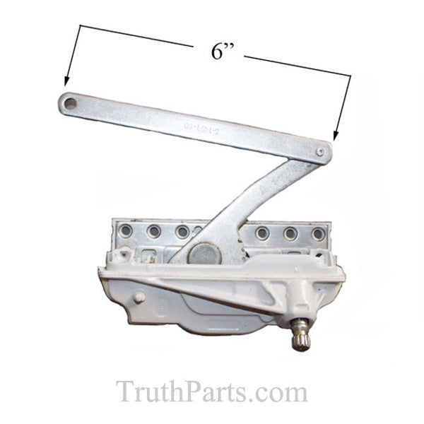 Ashland Optima Dyad, Split Arm Casement Operator, 6-1/16" Link, Left Hand - Stainless Steel