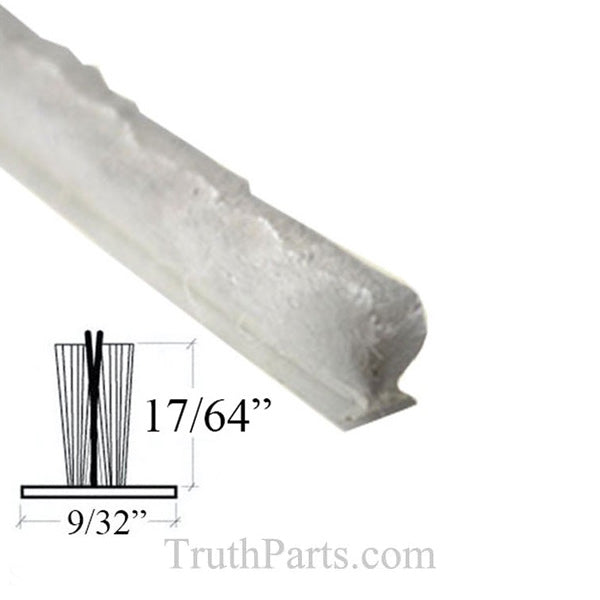 Weatherstrip .270 backing x .230 pile with Fin seal - White