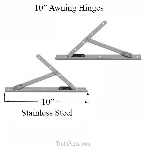 Truth Awning Window 10Inch Track & Hinges, Pairs