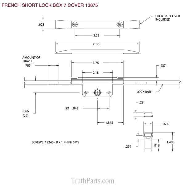 Short Lock Box for French Casement Push Out Window - ZYD