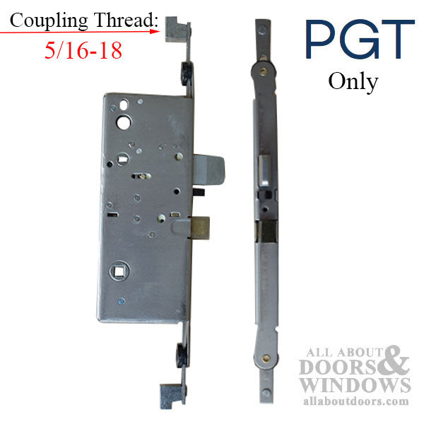 Active Concealed Rod Mortise Lock for PGT Doors, 60mm Backset, 5/16-18 Coupling
