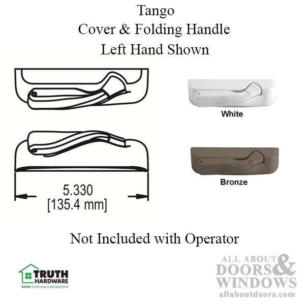 Truth Encore Dyad Split Arm Casement Operator, Left Hand