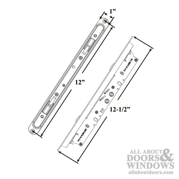 Gemini 2-Point Double Hook Sliding Door Lock with Face Plate