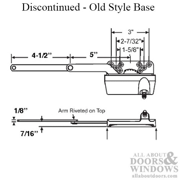 Operator, Split Arm, 4.5 Straight Link no/ Clip, Old Style Housing, Right Hand (RH) - Choose Color