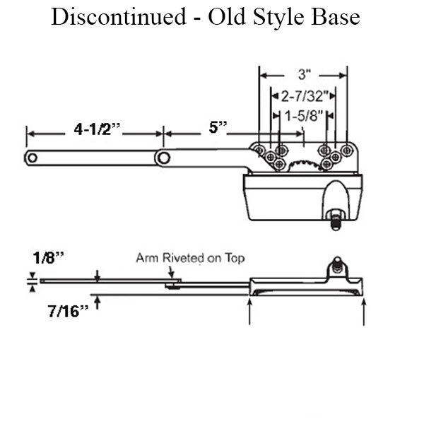 Operator, Split Arm, 4.5 Straight Link no/ Clip, Old Style Housing, Right Hand (RH) - Choose Color