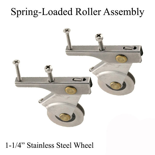 Stainless Steel Spring-Loaded Roller Assem. W/1-1/4 In Wheel Hardware