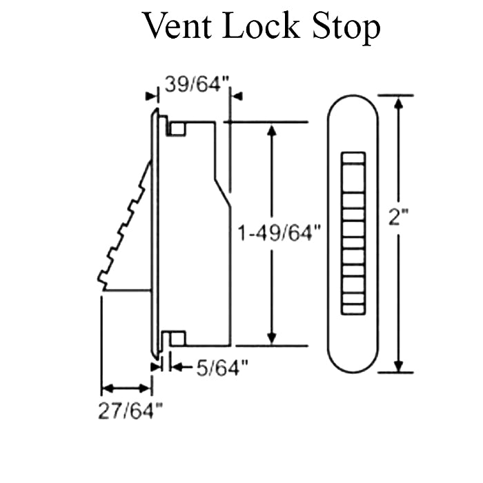 Ashland 2" Vent Lock Stop for Single Hung Double Hung Sliding Windows