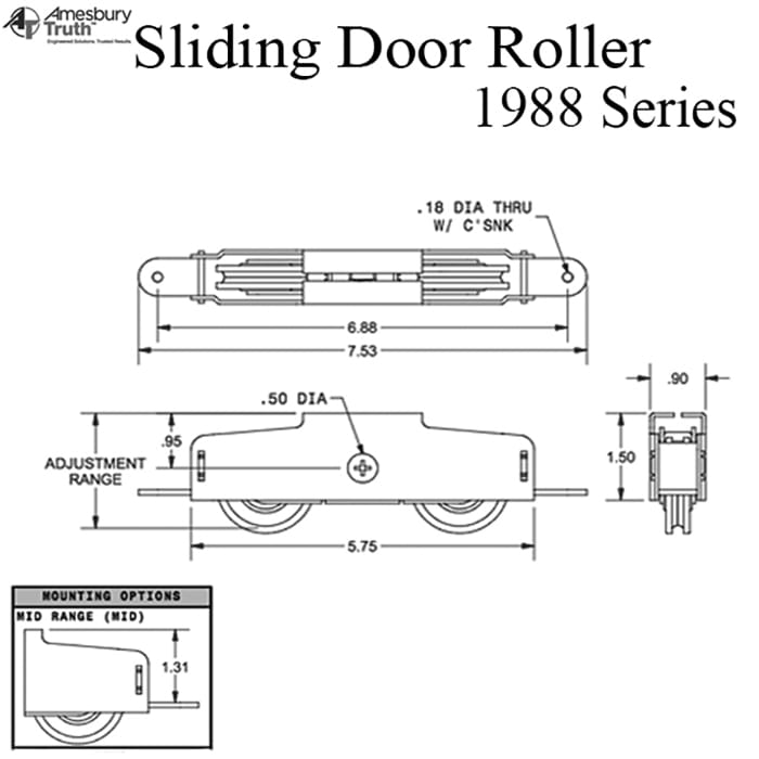 AmesburyTruth 1988 Side Adjust Tandem Patio Rollers