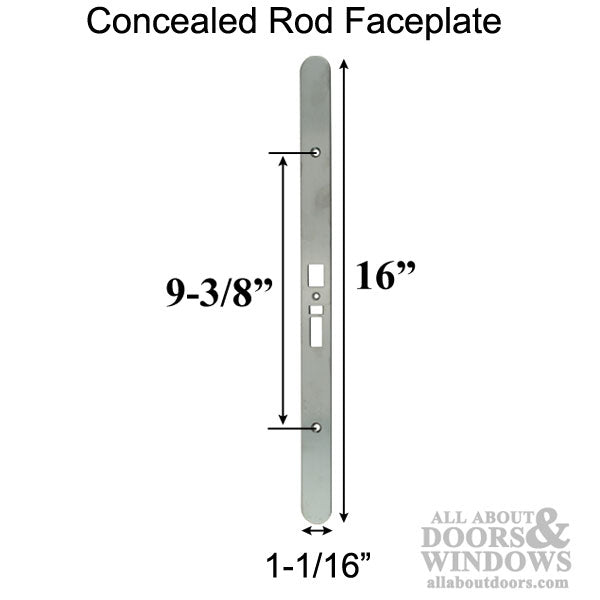 Ashland Concealed Rod Face Plate 1-1/16" x 16" Stainless Steel
