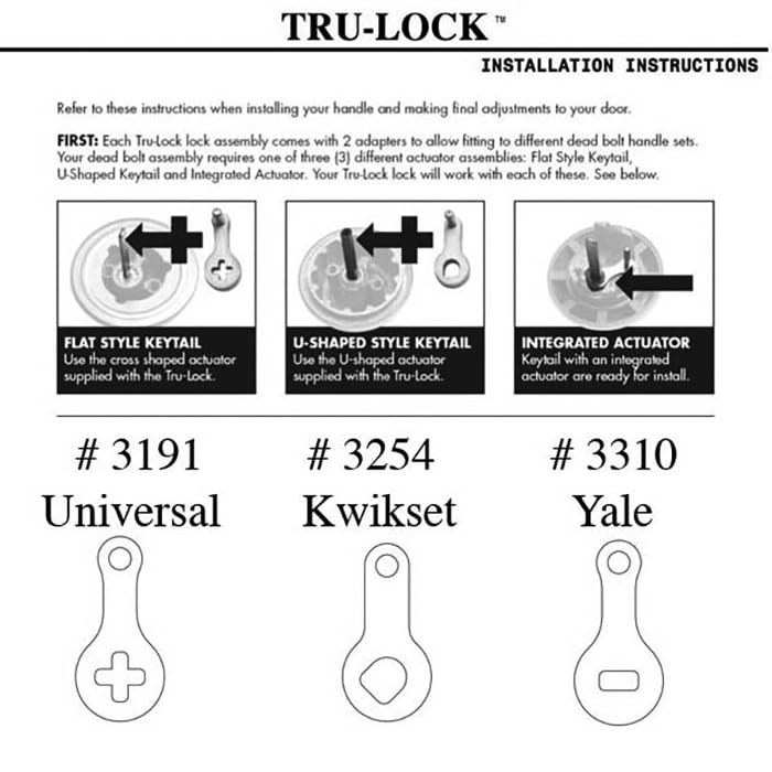 Tru-Lock® Universal Tail Piece for Deadbolt & Multipoint Lock